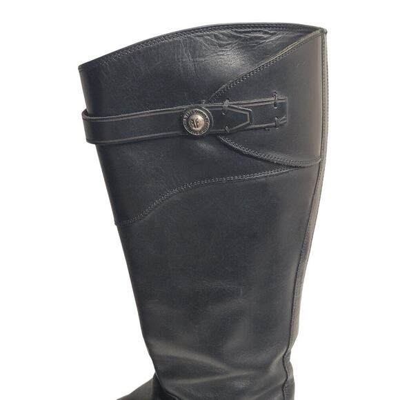Frye Molly Button Dark Brown Real Leather Knee High Tall Zip Up Riding Boot - Picture 9 of 9